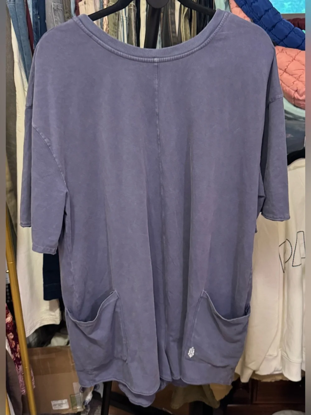 NWOT Free People FP Movement Hot Shot Tee Romper - Blue indigo navy - XL